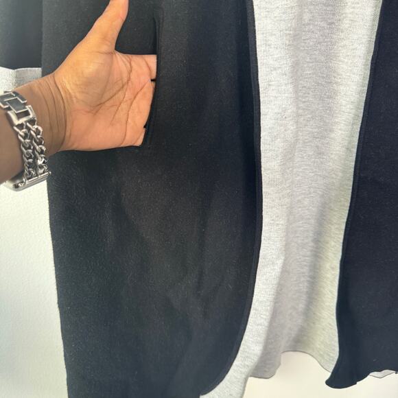 Hobbs London Cardigan Womens Large Black Gray Knit Longline Minimalist Classic - Picture 7 of 8